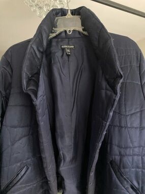 Eileen Fisher Quilted Dark Navy Open-Front Jacket